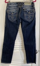 Rock Revival Scarlett Skinny Jeans Pants Fleur De Lis Pockets Sz 29 Inseams 28