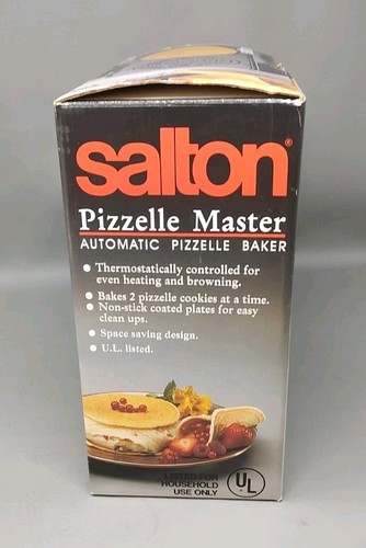 Vintage Salton Pizzelle Master Automatic Baker 1992 Model WM-6 NOS New Open Box - Picture 7 of 11