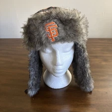 Adult Mens Trapper Hat San Francisco Baseball Giants Black OrangePlaid Warm #291