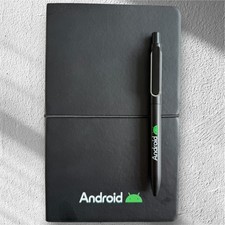 Android Marken A5 Notizblock Notizbuch Notizen Journal Tagebuch 75 Seiten + Android Stift