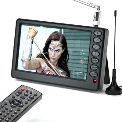 5 Inch Portable Mini TV for Car, Pocket Battery Operated With Remote, USB Por...