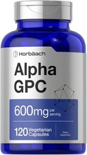 Horb ach Alpha GPC 600mg  120 Capsules  Vegetarian, Non-GMO  Gluten Free...