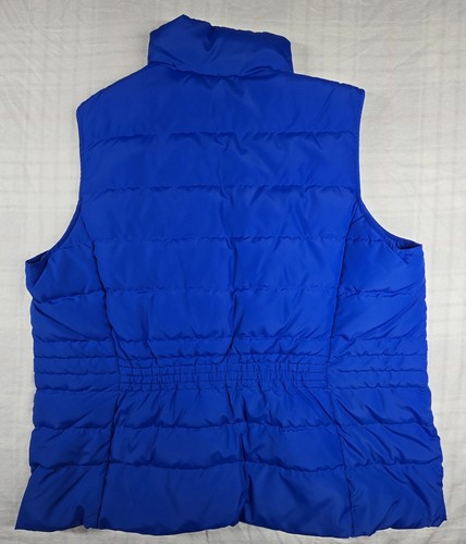 Talbots Womens Puffer Vest Down Packable Double Zip Pockets Cobalt Blue 2X - Picture 3 of 8