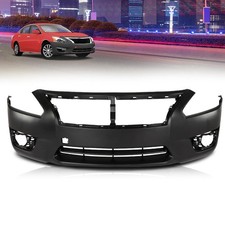Primed Front Bumper Cover 13-15 Nissan Altima Sedan 620223TA0H Tow Fog No Sensor