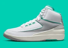 Nike Air Jordan 2 Retro White Crystal Mint Grey Sneakers FN6755 100 Womens Sizes