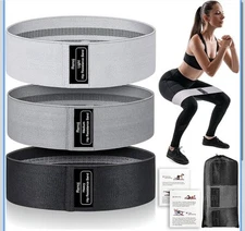 Resistance Bands Fabric 3 Set Non-slip Stretch Workout for Yoga and Pilates