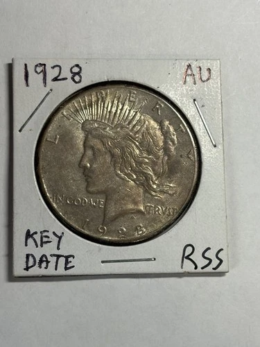 1928 P PEACE SILVER DOLLAR RARE AU KEY DATE