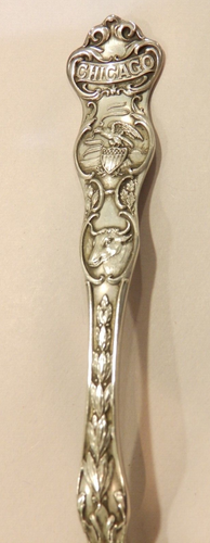 Antiker Sterling Souvenir Löffel Fort Dearborn 1830 Chicago Illinois Field Museum - Bild 3 von 7