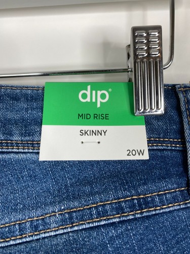 Dip Jeans Womens 20W Blue Denim Mid Rise Skinny Repreve Slimming Stretch NWT - Picture 7 of 10