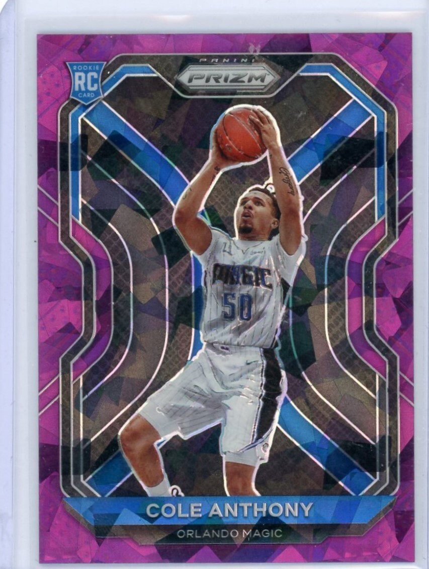 2020-21 Prizm Cole Anthony Purple Ice Prizm Rookie Card RC #52/175 Magic