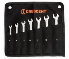 Crescent 12-Point Combo Wrench Set 6 - 13 mm Alloy Steel with Tool Roll CCWSRMM7