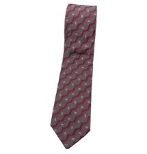 ERMENEGILDO ZEGNA Silk Tie ITALY Purple Burgundy Geometric W:3.8" EUC