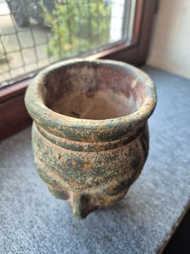 Dekofigur "Hand hält Vase in Gesichtform" Ton? Beton?? ca. 24 cm - Bild 3 von 5