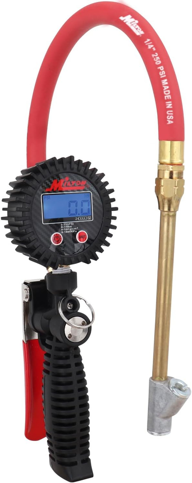 S-577D Pro Digital Tire Inflator with Pressure Gauge, 15" Hose Straight Foot Loc