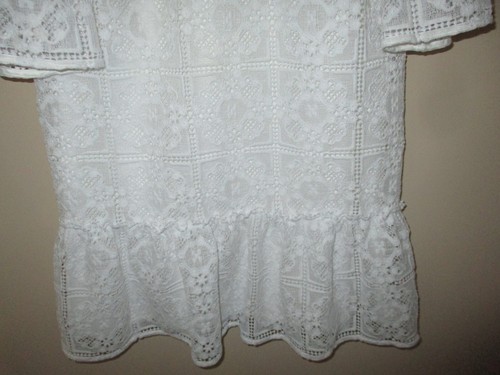 NWT Ladies Kate Spade White Lace Ruffle Flounce Shift Dress Size 0 $428 - Picture 5 of 10