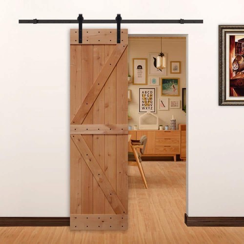 LUBANN Barn Door Slab W/ Hardware Kit 24"x84" Sliding Brace Interior Hardwood - Picture 2 of 11
