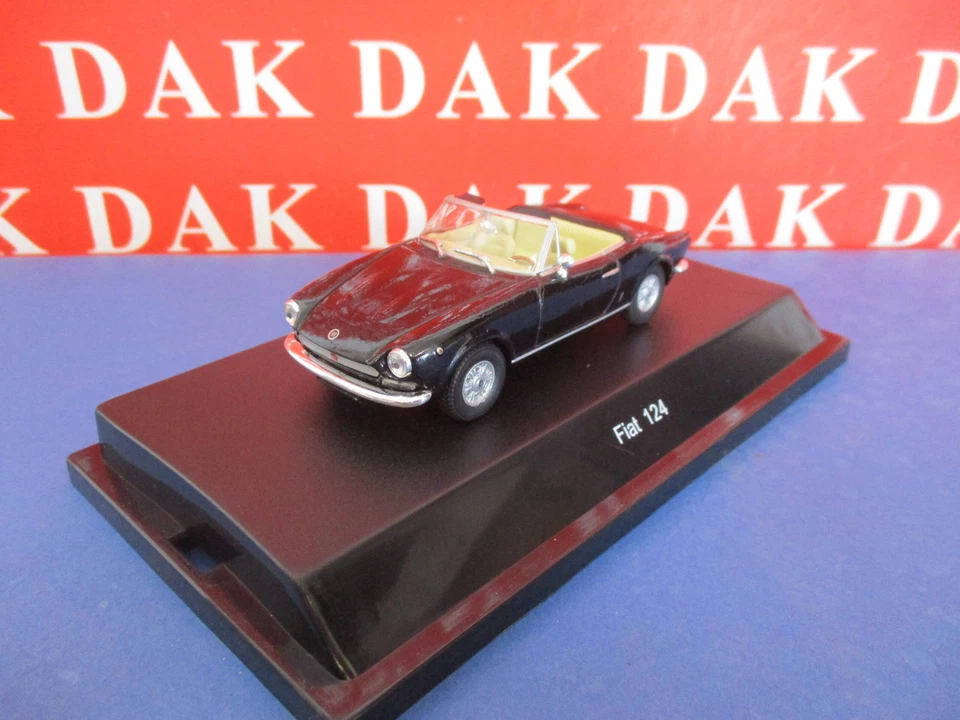 Die cast 1/43 Modellino Auto Fiat 124 Spider Nera 1975 VERNICE BRUTTA BAD PAINT - Immagine 2 di 4