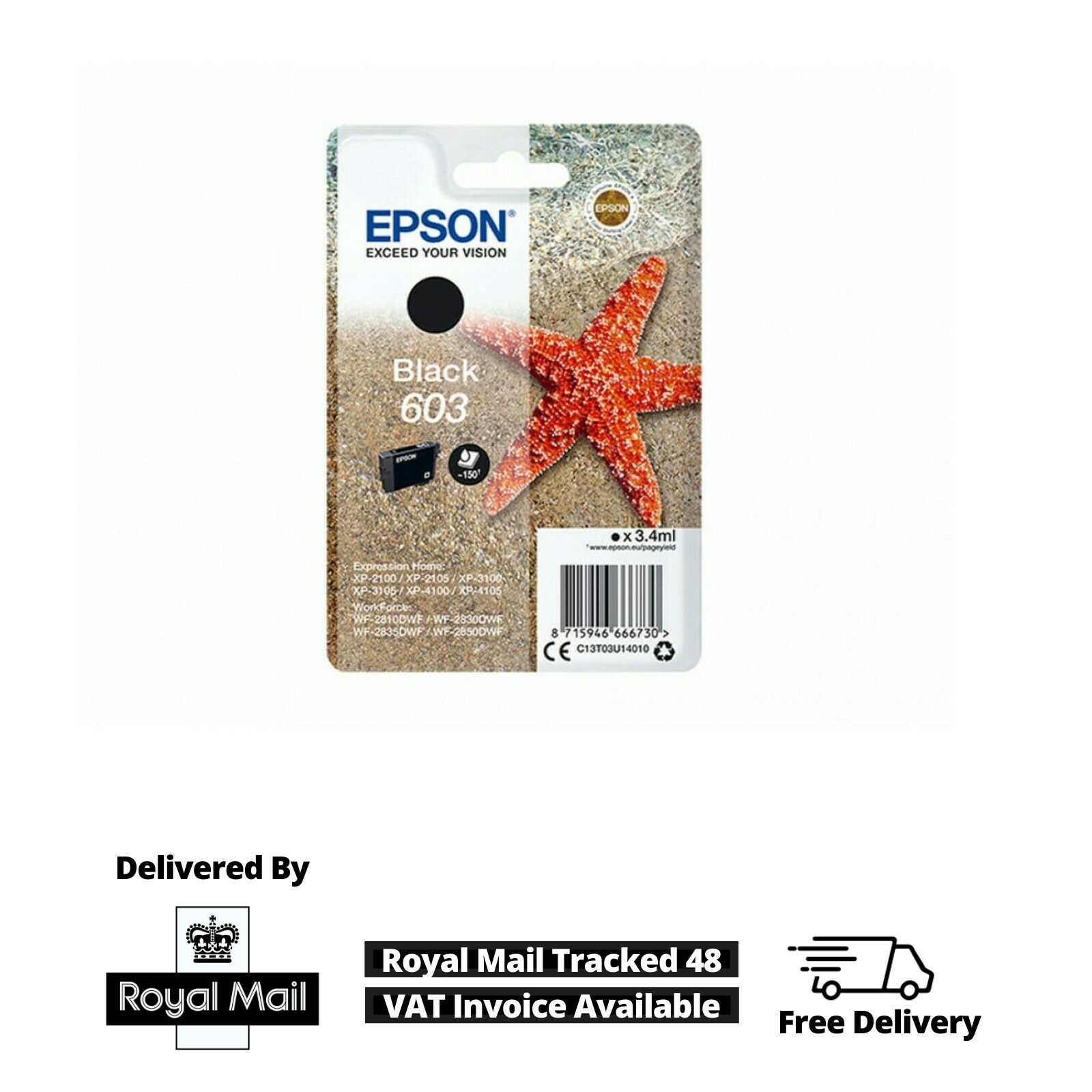 Epson 603 Starfish Black Ink Cartridge, Black - Image 7