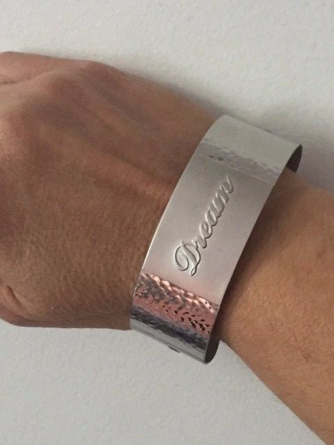 Beautiful LOVE DREAM HOPE Stainless Steel Cuff Bracelet Inch
