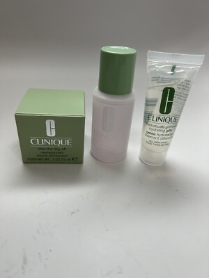 Clinique 3pc Skincare  Take The Day Off Balm Clarifying Lotion 2 Hydrating Jelly