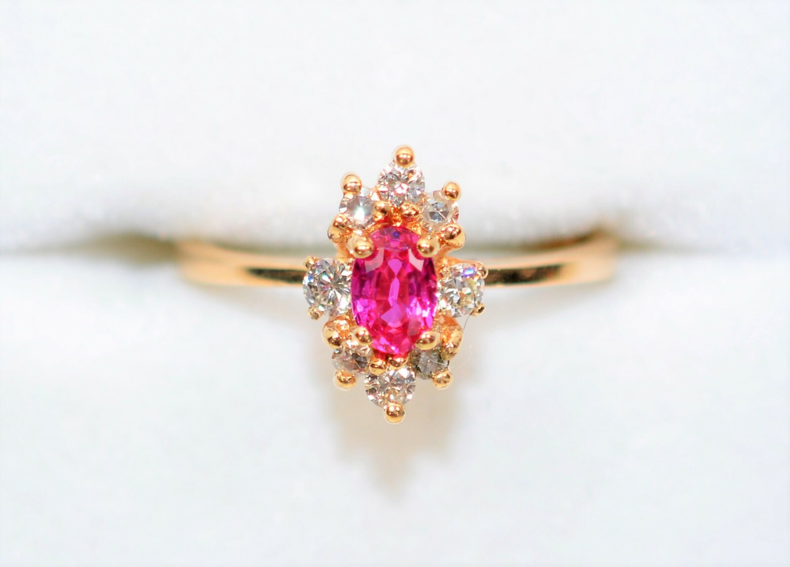 Natural Ruby & Diamond Ring 14K Solid Gold .60tcw… - image 5