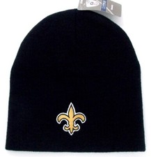 New Orleans Saints Sideline Cold Weather Uncuffed Knit Beanie Cap Hat Black