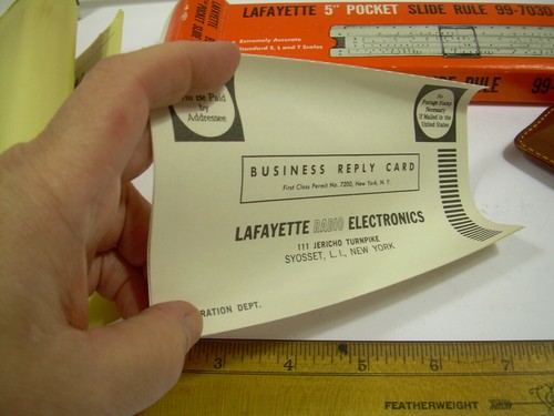 Lafayette 5" Pocket Slide Rule 99-7030 * Vintage Old Store Stock w box logarithm - Picture 6 of 12