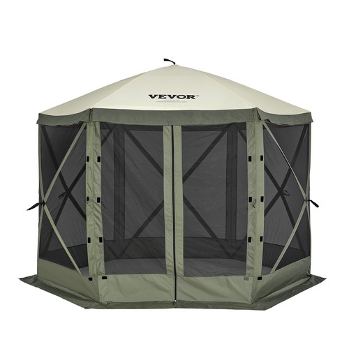 VEVOR Pop Up Gazebo Tent Pop-Up Screen Tent 6 Sided Canopy Sun Shelter Green - Picture 12 of 12