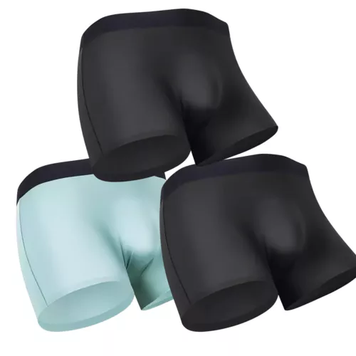 3 PIEZAS Hombres 3D-Bolsa Boxer Calzoncillos Anti-Rozaduras Ropa Interior Seda Hielo Transpirable - Imagen 34 de 38