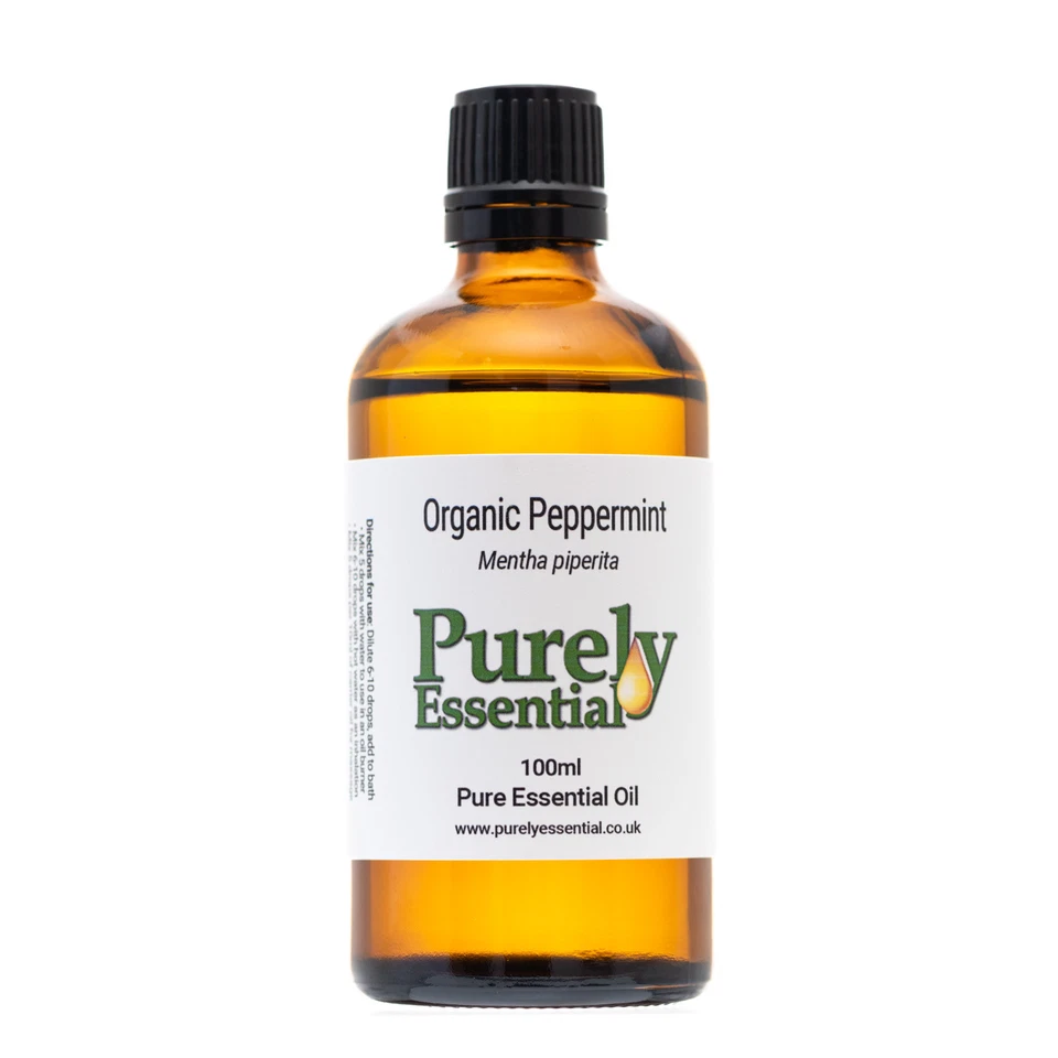 PURELY ESSENTIAL Organic Peppermint Essential Oil 10ml 50ml 100ml 100% Pure & Natural, Purely