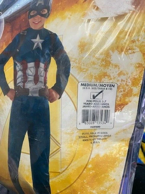 Disfraz de Capitán América Marvel Avengers Infinity War para niños talla mediana ¡¡Nuevo!!! Foto 2 de 3