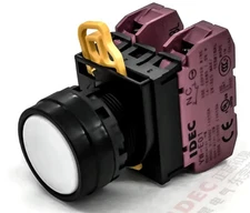 IDEC Push button switch White , YW1B-M1E02W