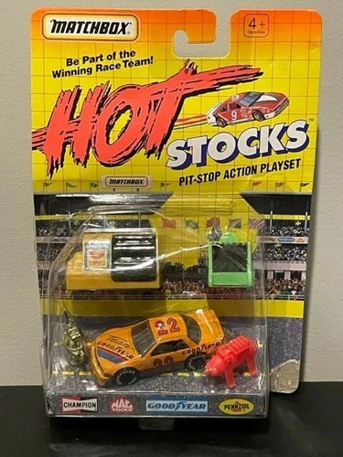 Vintage 1991 Matchbox Hot Stocks Pit-Stop #22 Goodyear NASCAR 1/64