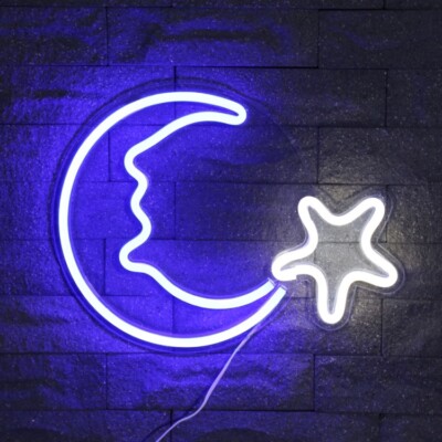 LED Neon Sign Lights Bedside Night Light Lamp Kids Room Home Wall Decor ...