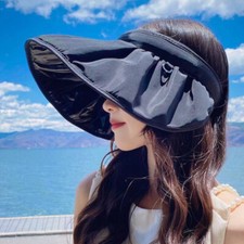 Lady Sun Hat Cap Headband Wide Brim Hollow Floppy Foldable Beach Holiday Outdoor