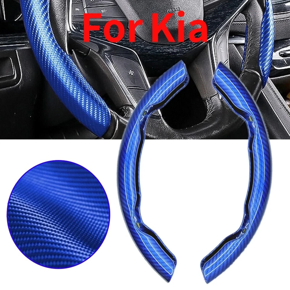 For Kia Car Auto Steering Wheel Cover Carbon Fiber Non-slip Accessories 15" Foto 2 de 4