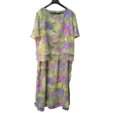 Gunit Fashion NY Green Floral Layered Dress Size 2X