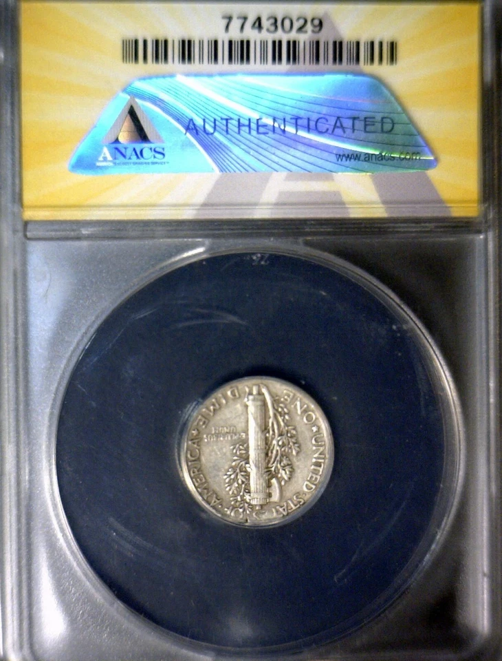1942 ERROR ANACS EF40 RAGGED CLIPPED ERROR SILVER Mercury Dime Clip Coin NR - Image 2 of 4