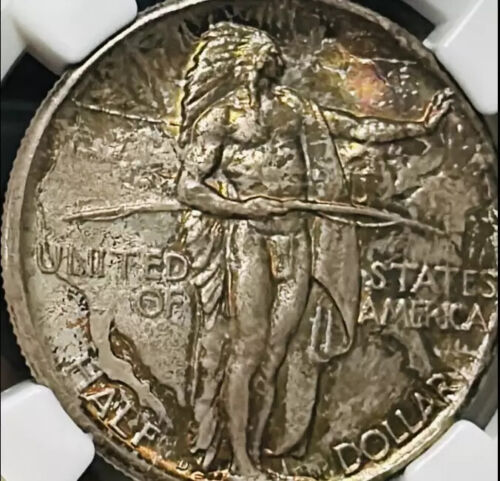 1937 D Oregon Trail Memorial NGC MS-68 - Rainbow Toned! - Picture 3 of 4