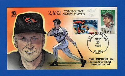 Cal Ripken Jr. 2,632 Consecutive Games Played Record Bevil Event Cover ...