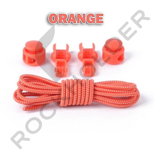 No Tie Shoe Laces Lazy Elastic Round Shoelaces Lock Adults Kids Sports Trainers - Picture 13 of 20
