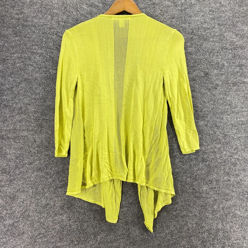 Emaline Cardigan Women PXS Petite Yellow Open Front Long Sleeve Knit Casual - Image 2 of 4