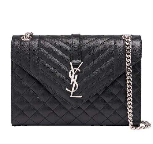 NEW SAINT LAURENT BLACK LEATHER ZIP WRISTLET CLUTCH BAG | eBay