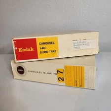 2 Vintage Kodak Carousel 140 Slide Trays In BOX Lot