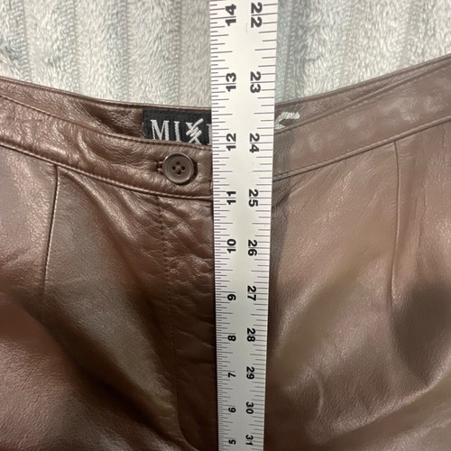 Mixit Y2K Leather Pants Womens 8 High Rise Supple 28x31 Chocolate VTG Streetwear - Picture 6 of 8