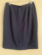 Vintage Tamotsu New York Skirt 16W Plus Business Career Navy Magenta Pattern USA