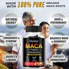 Maca Root 10000 Mg (Lepidum Mayenil) 120 Capsules with Korean Ginseng