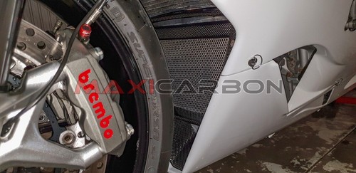 Kühler Deckel Öl Kohlenstoff Mv Agusta F4 ( Heck 2010 )/ Öl Radiator Cover - Picture 4 of 4