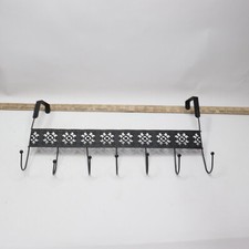 Modern Wall Mount Towel Coat Hooks Rack Iron Matte Black 16" - Bent