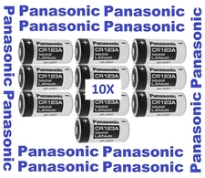 10 Panasonic Lithium CR123A Batteries CR123 EXPIRES 04-2034 FREE SHIP USA